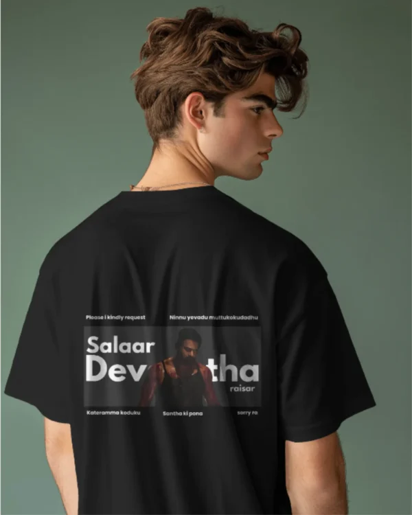 Premium Unisex Oversized and Crew Salaar T-Shirt Black. - Image 8